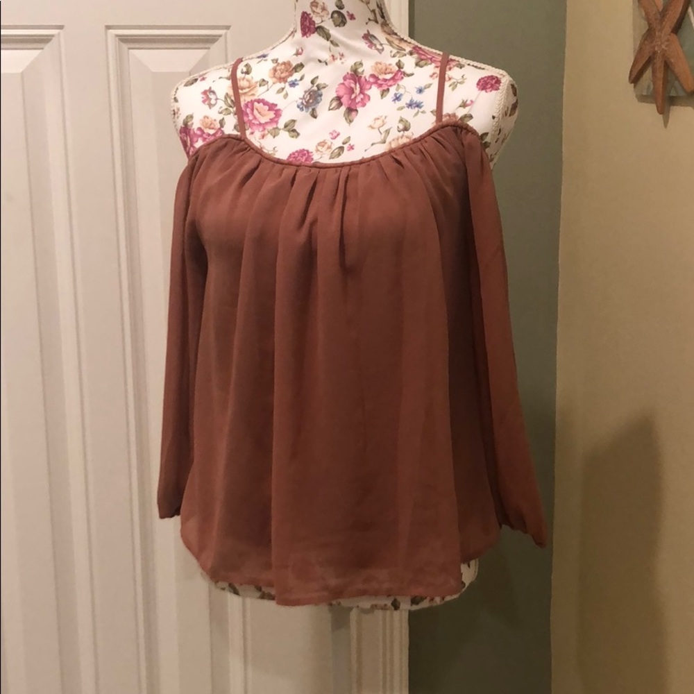 Meraki off the shoulder peach top size s